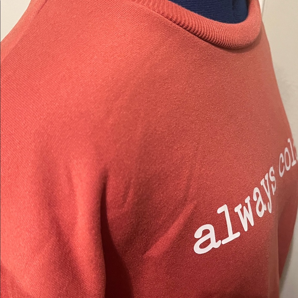 SHEIN Red Crewneck “always cold” Sweatshirt | Size L 8/10 - Picture 6 of 12